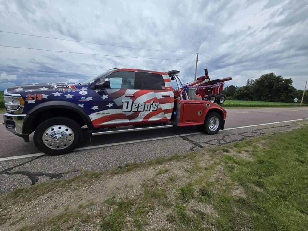 Dean's Towing for fast roadside assistance.